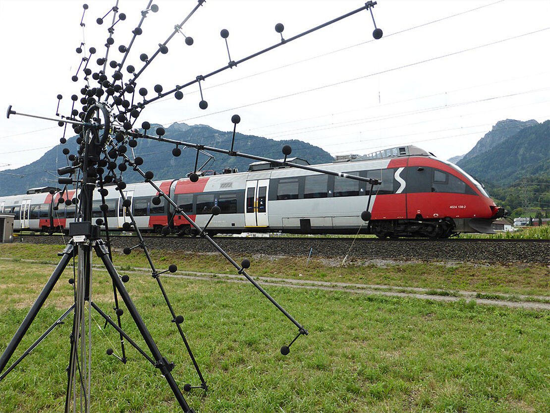 Pass-by Messung eines Zuges mit der Akustischen Kamera