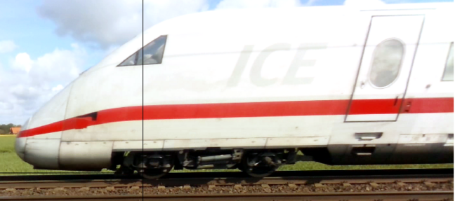 Fig. 1: Record with rolling-shutter camera (Intel@ RealSenseTM D435), door is obviously misaligned Rolling shutter - geometrical offset