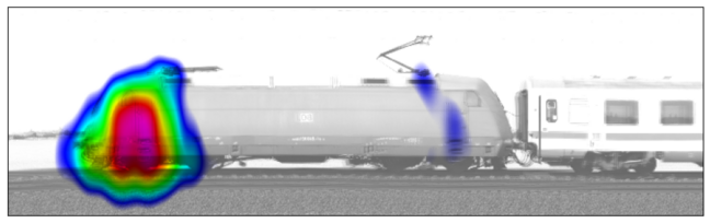 Lokalisierung der Hauptlärmquelle beim Motor Vorbeifahrtmessung von IC-Zügen mit der Akustischen Kamera Flexstar120