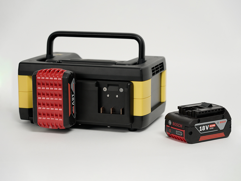 Data recorder gt4 series with Bosch battery packs for mobile use